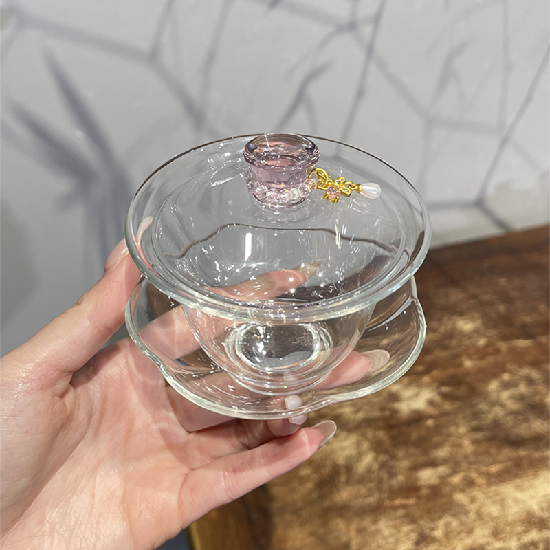 Gongfu Tea Set - Розовый чайный сервиз Gaiwan из боросиликатного