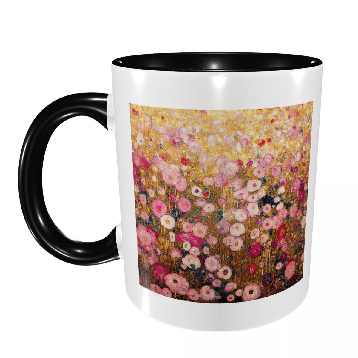Coffee Tea Gardens - Кружка Gustav Klimt Pink Flower Garden,