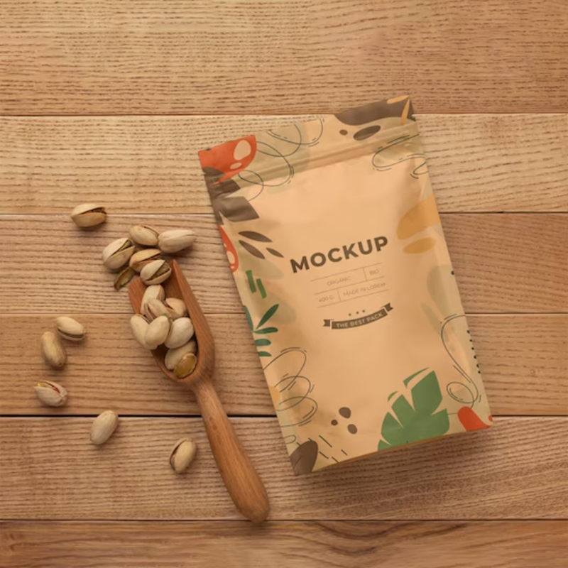 Coffee Tea House - Многоразовый пакет из крафт-бумаги с застежкой-молнией,