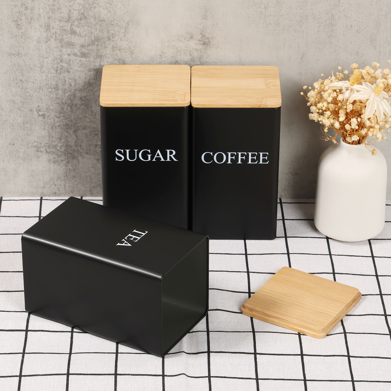 Coffee Tea Sugar Canisters - Баночка для хранения кофейных зерен, металлический