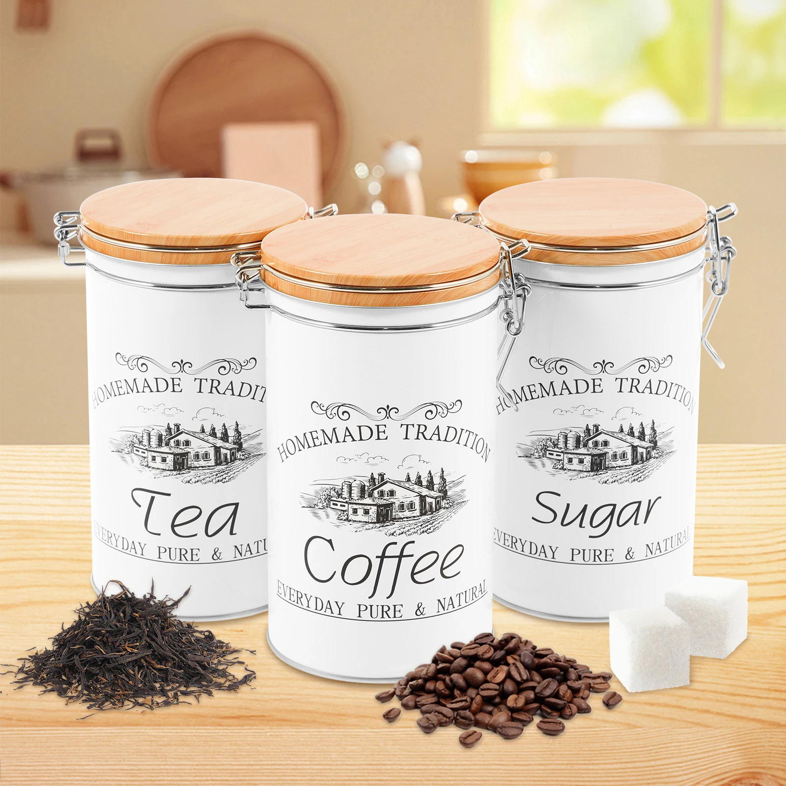 3 шт./компл., канистры для чая – обзор и цена Coffee Tea Sugar Canisters
