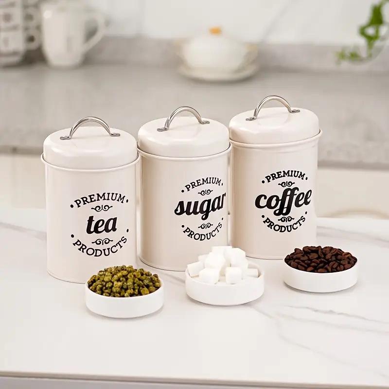 3 шт. металлических круглых ко – обзор и цена Coffee Tea Sugar Canisters