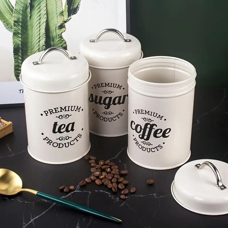 3 шт. металлических круглых ко – обзор и цена Coffee Tea Sugar Canisters