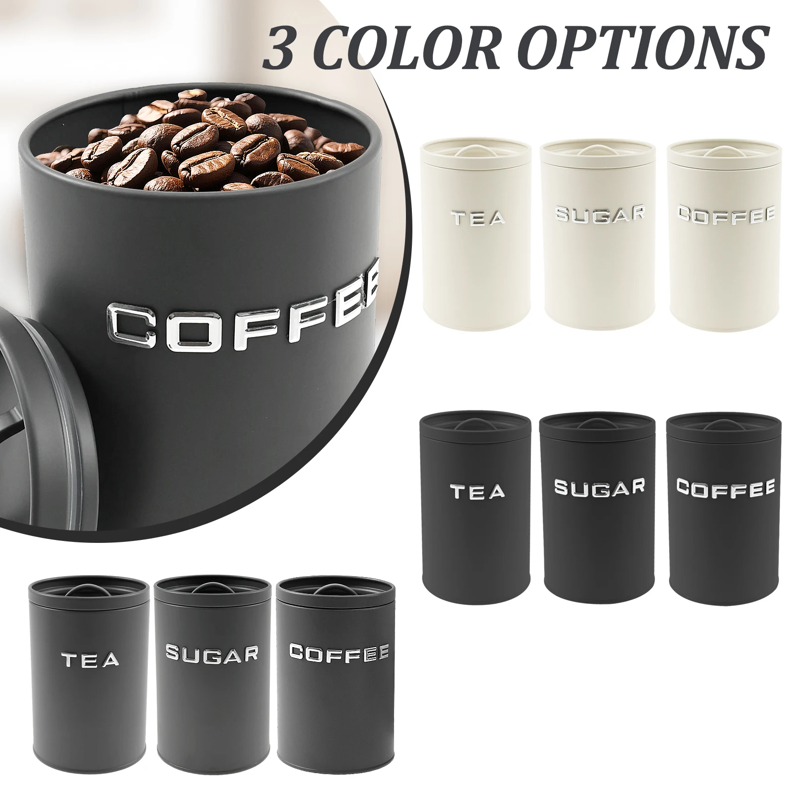3 шт., банка для чая, кофе, са – обзор и цена Coffee Tea Sugar Canisters