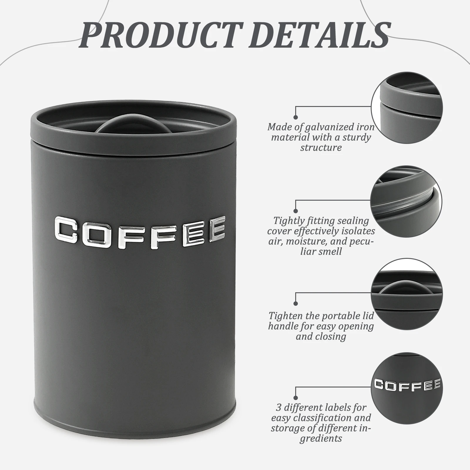 3 шт., банка для чая, кофе, са – обзор и цена Coffee Tea Sugar Canisters