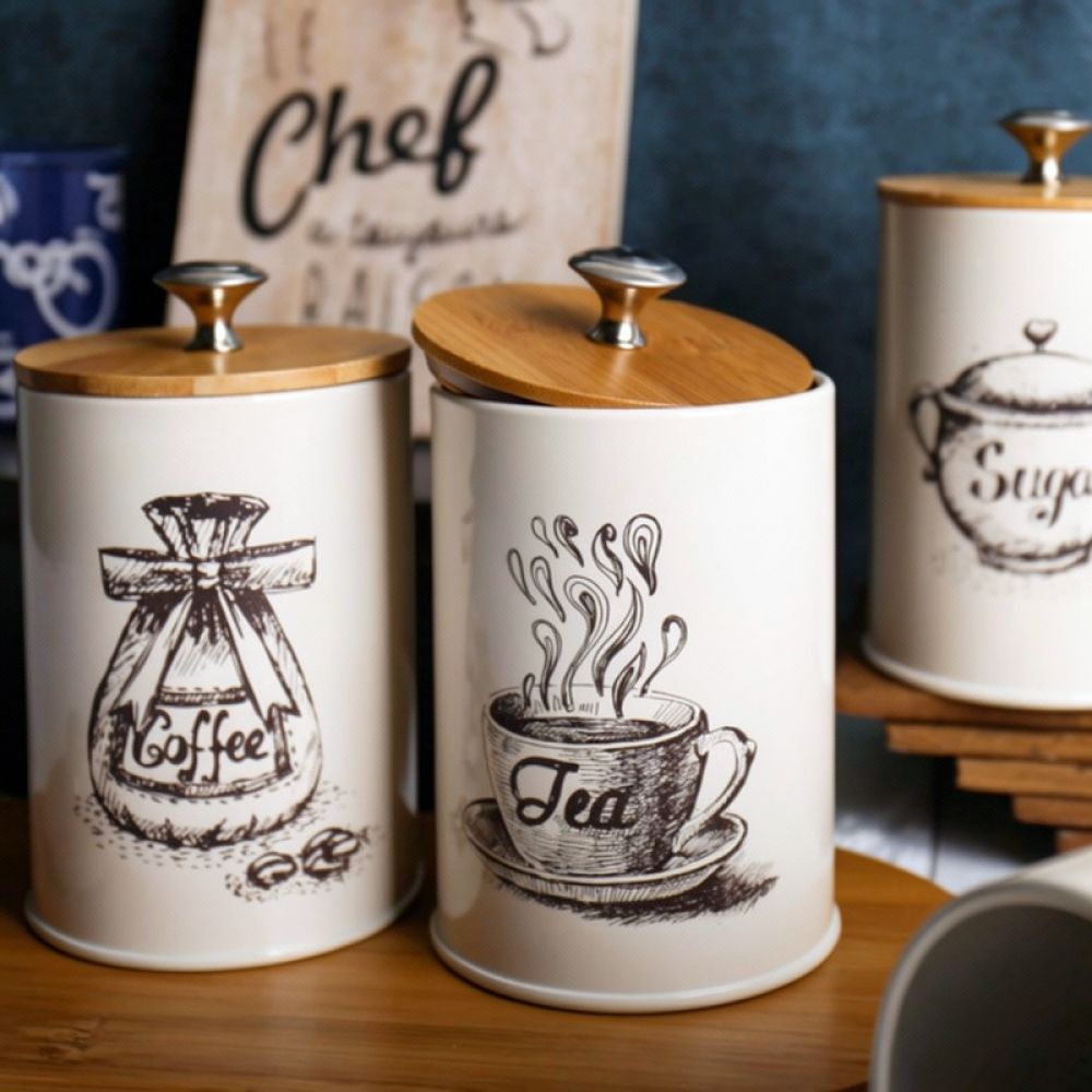Современная минималистичная ме – обзор и цена Coffee Tea Sugar Canisters