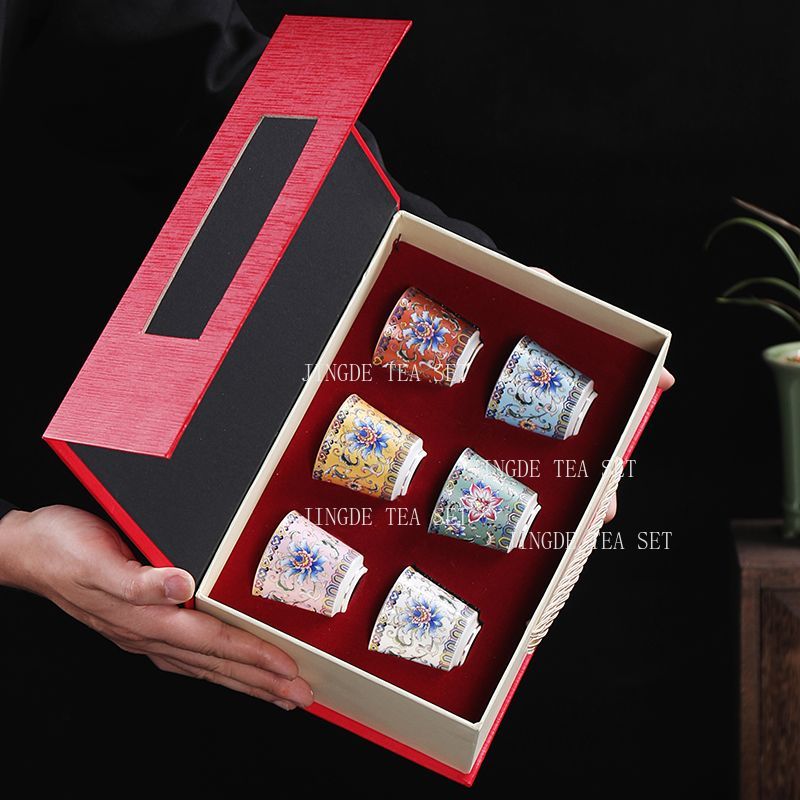 Набор из 6 цветных фарфоровых  – обзор и цена Gongfu Tea Set