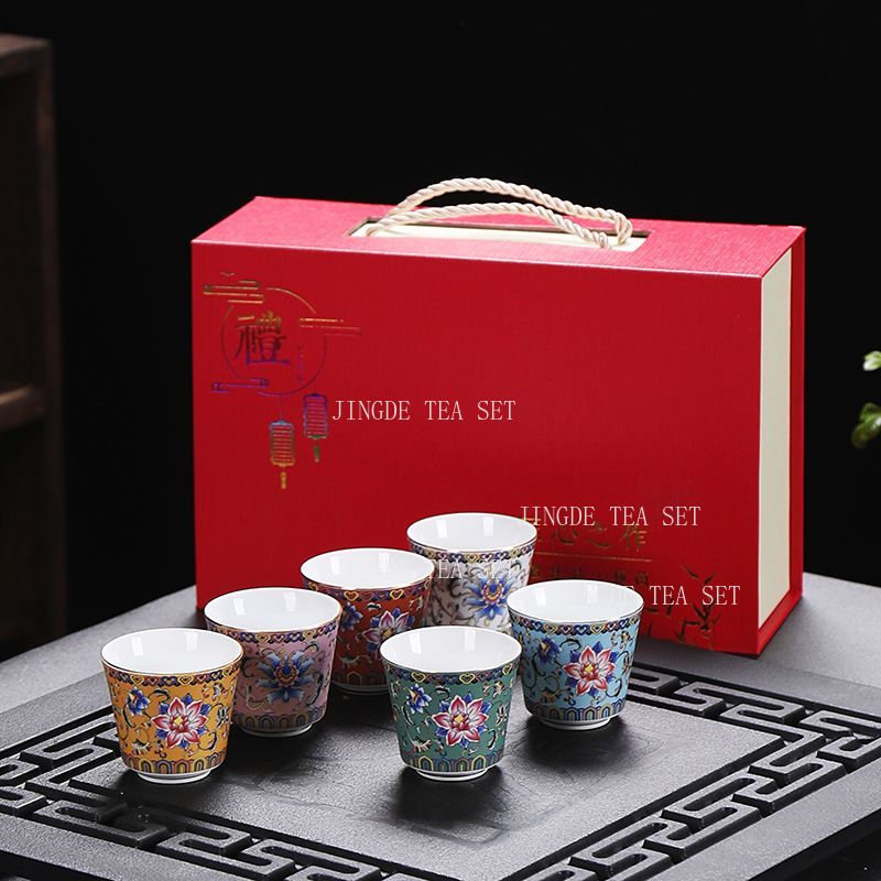 Набор из 6 цветных фарфоровых  – обзор и цена Gongfu Tea Set
